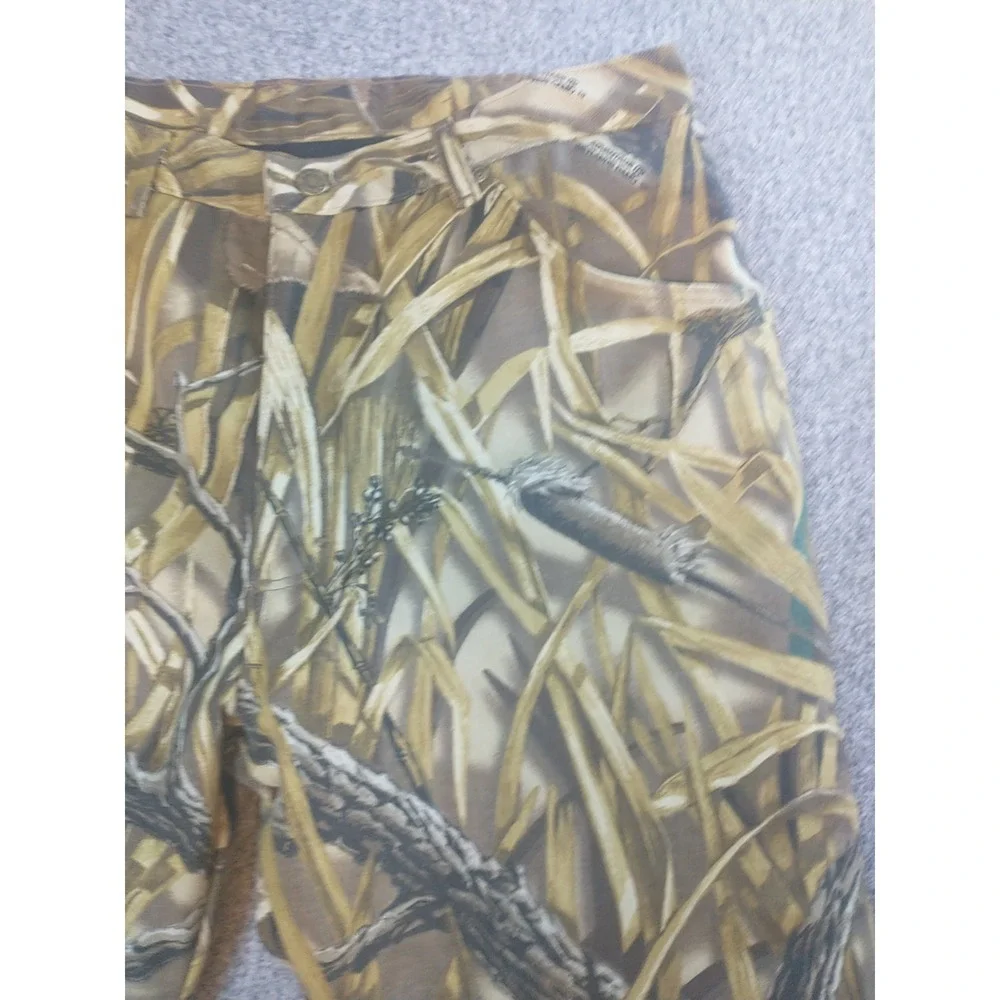 Advantage Wetlands Camo Mens Hunting Pants 34x29 Cotton Straight Leg Brown Tan